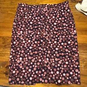 Marc Jacobs Red and White Knee-Length Pencil Skirt